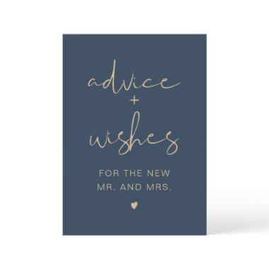 CAITLIN Elegant Navy & Gold Advice & Wishes Sign