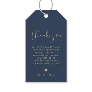 CAITLIN Navy and Gold Modern Minimalist Favor Gift Tags
