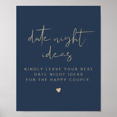 CAITLIN Navy & Gold Date Night Invitations Poster