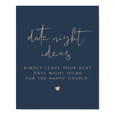 CAITLIN Navy & Gold Date Night Invitations Poster