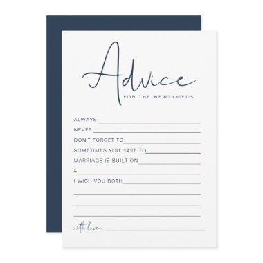 CAITLIN Navy Gold Newlywed Advice and Wishes Game Invitations