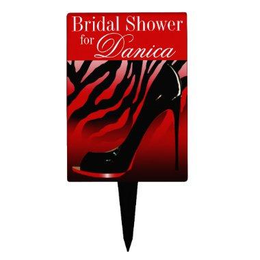 CAKE TOPPER Zebra Stiletto Bridal Shower