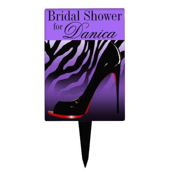 CAKE TOPPER Zebra Stiletto Bridal Shower