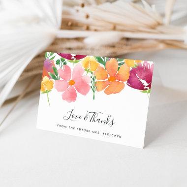 California Poppy | Colorful Watercolor Floral Thank You Invitations