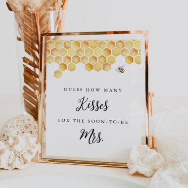 CALLA Bee Guess How Many Kisses Bridal Shower Game Poster