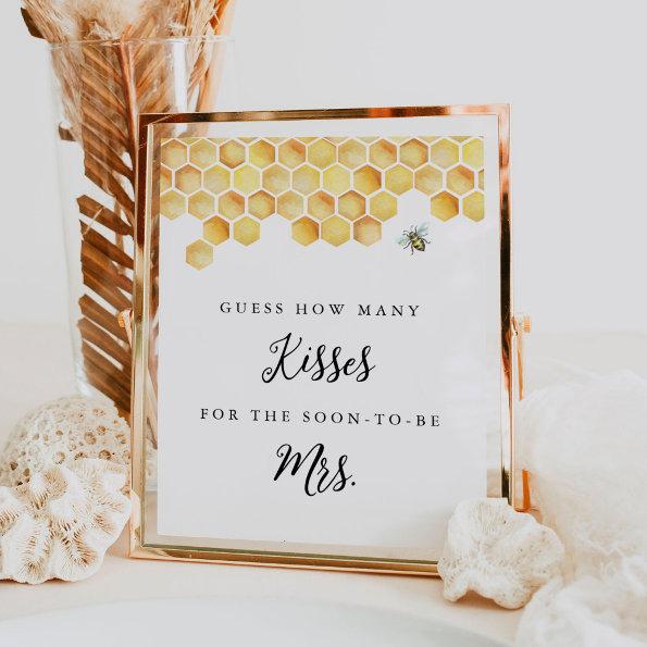 CALLA Bee Guess How Many Kisses Bridal Shower Game Poster