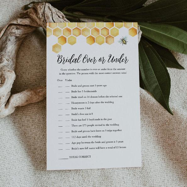 CALLA Bee Over Or Under Bridal Shower Game Invitations