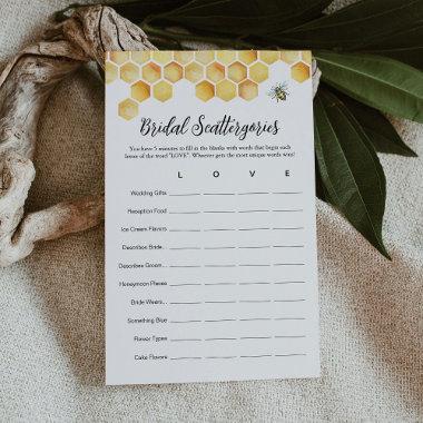 CALLA Bee Scattergories Bridal Shower Game Invitations