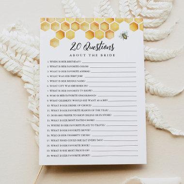CALLA Bee Twenty Questions About the Bride Game Invitations