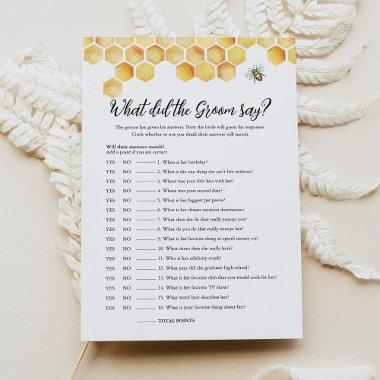 CALLA Bee What Did The Groom Say Bridal Game Invitations