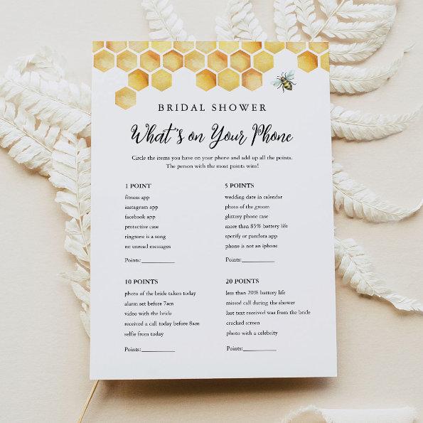 CALLA Bee What's on your Phone Bridal Shower Invitations