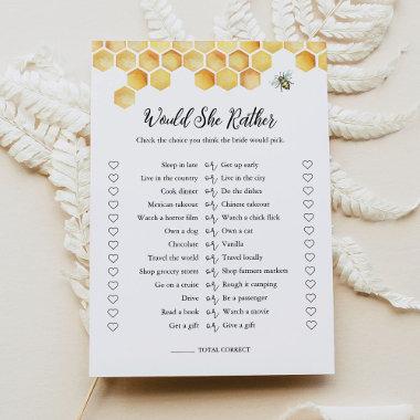 CALLA Bee Would She Rather Bridal Shower Game Invitations