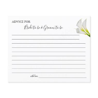 Calla Lilies greenery Wedding Advice card shower Flyer