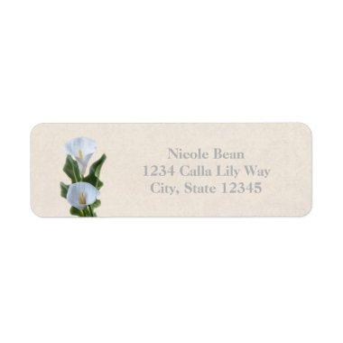 Calla Lily Flowers Floral Elegant Bridal Shower Label