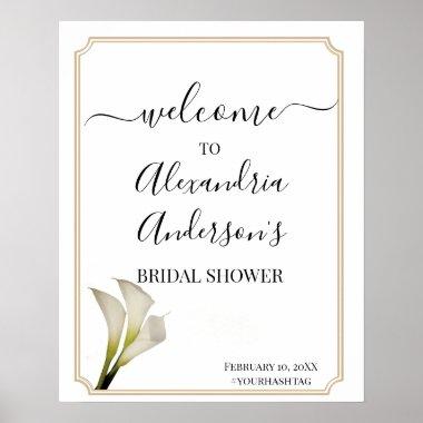 Calla Lily Greenery Bridal Shower Welcome Sign