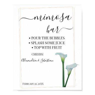 Calla Lily Greenery Mimosa Bar  Sign