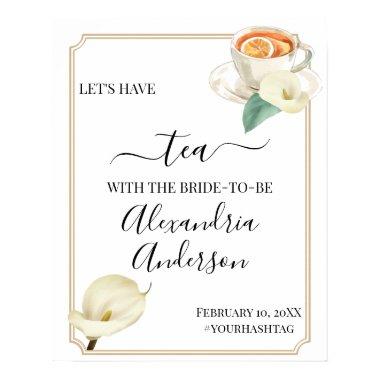 Calla Lily Greenery Tea Bridal Shower Welcome Sign