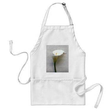 calla lily on handwriting apron