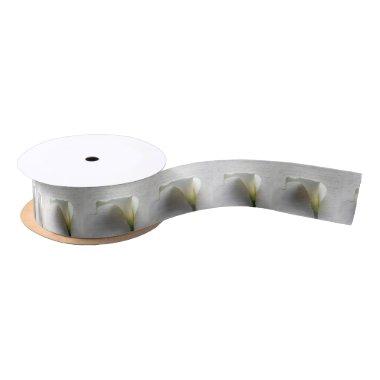 Calla lily on handwriting satin ribbon