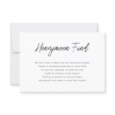 Calligraphy Black and White Honeymoon Fund