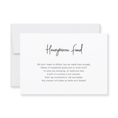 Calligraphy Black and White Honeymoon Fund