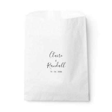 Calligraphy Black and White Wedding Favor Bag