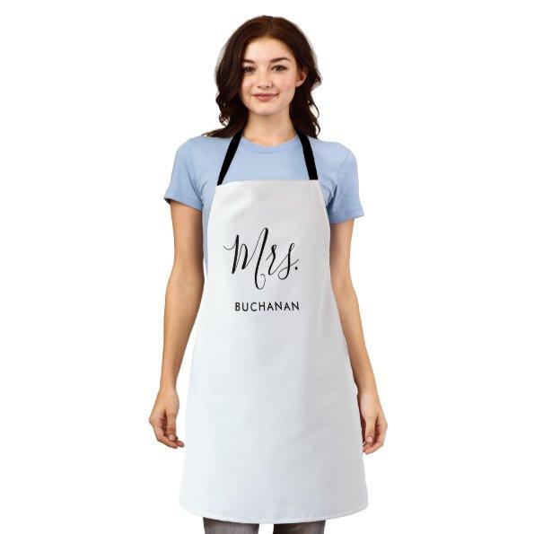 Calligraphy Black and White Women's Apron