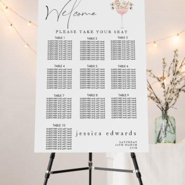 Calligraphy  Seating Chart Foam Board