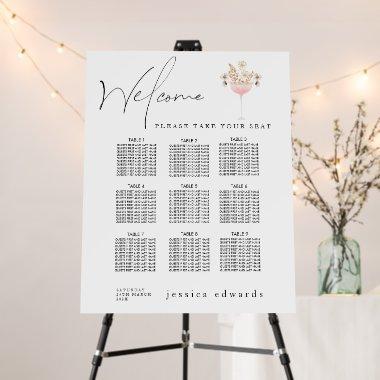 Calligraphy  Seating Chart Foam Board