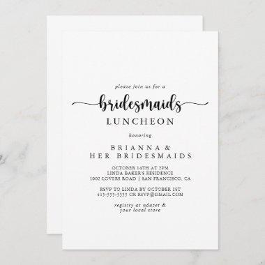 Calligraphy Bridesmaids Luncheon Shower Invitatio Invitations