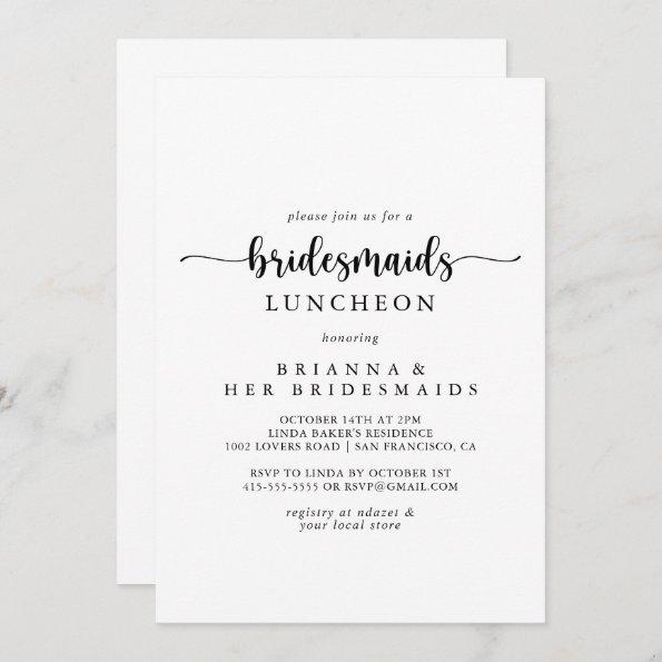 Calligraphy Bridesmaids Luncheon Shower Invitatio Invitations