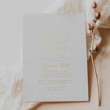 Calligraphy Brunch with the Bride Shower Gold  Foil