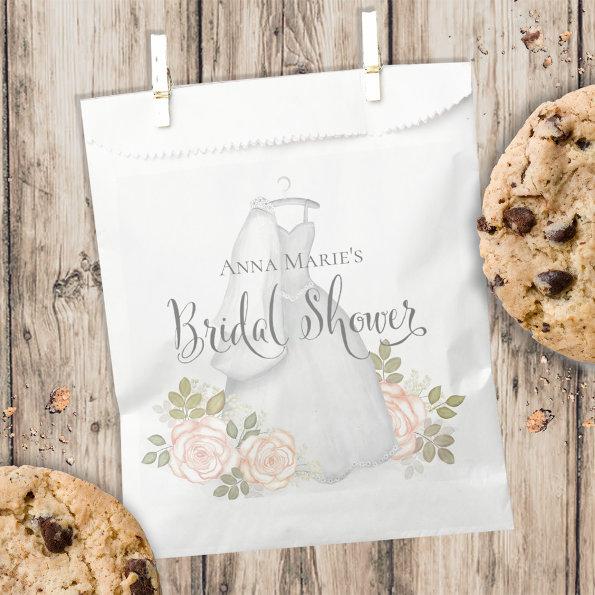 Calligraphy Candy Favors  Pink Floral Favor Bag