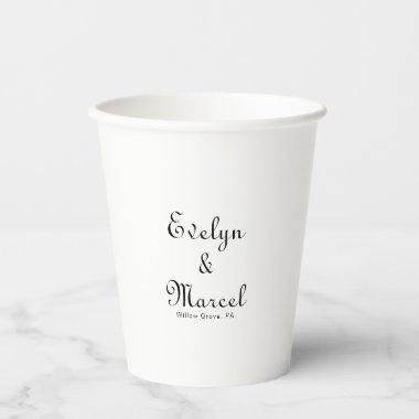 Calligraphy Classic Minimalist Wedding Paper Cups
