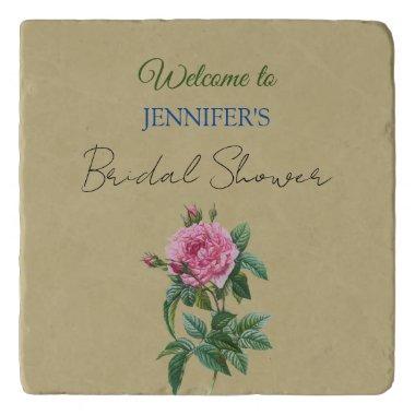 Calligraphy Elegant Floral Welcome  Trivet