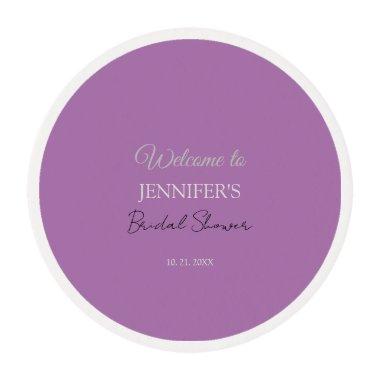 Calligraphy Elegant Lavender Welcome  Edible Frosting Rounds