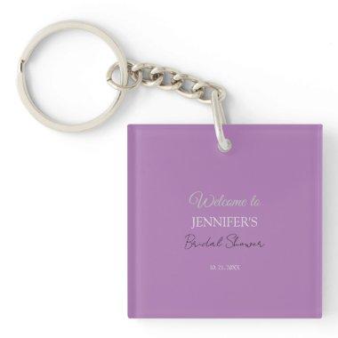 Calligraphy Elegant Lavender Welcome  Keychain