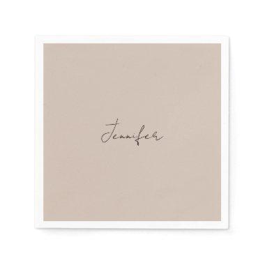 Calligraphy Elegant Plain Simple Name Coffee Mug Napkins