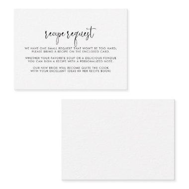 Calligraphy Elegant Script Wedding Recipe Request Enclosure