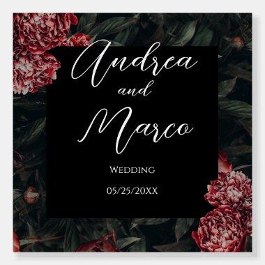 Calligraphy Floral Gothic Wedding Welcome Foam Board