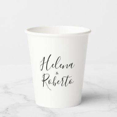 Calligraphy Formal Wedding Paper Cups