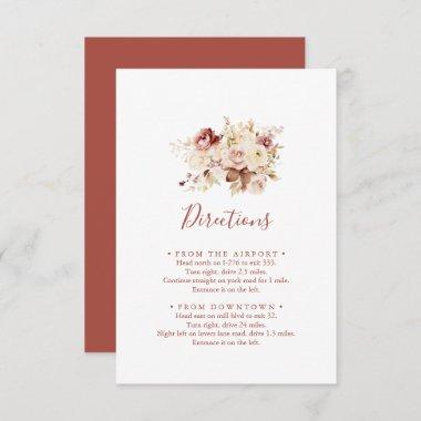Calligraphy Graceful Floral Wedding Directions Enclosure Invitations