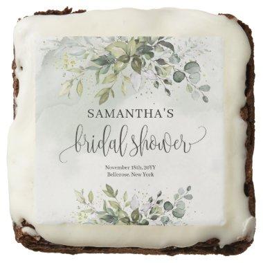 Calligraphy green and gold  brownie