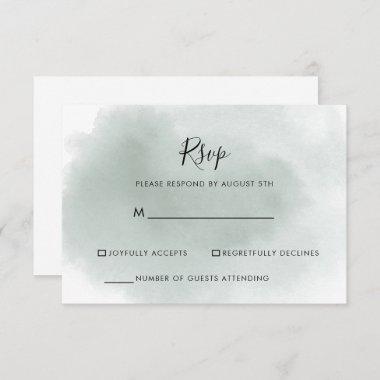 Calligraphy Green and White RSVP