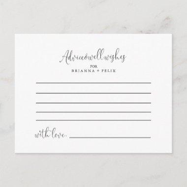 Calligraphy Love Fancy Script Wedding Advice Card