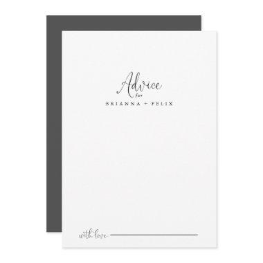 Calligraphy Love Fancy Script Wedding Advice Card