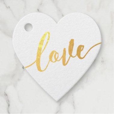 Calligraphy Love Heart Any Celebration REAL FOIL Foil Favor Tags