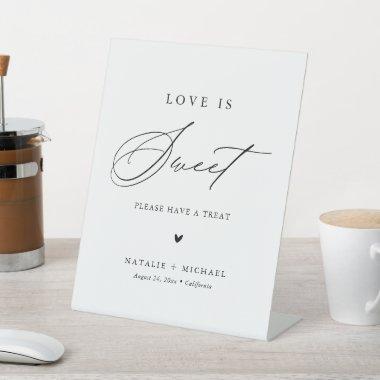Calligraphy Love Is Sweet Wedding Dessert Table Pedestal Sign
