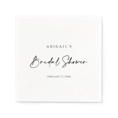 Calligraphy Modern Elegant Bridal Shower Napkins