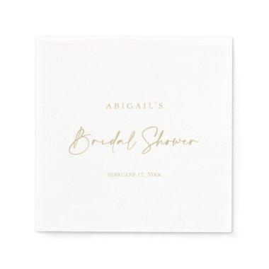 Calligraphy Modern Elegant Gold   Napkins